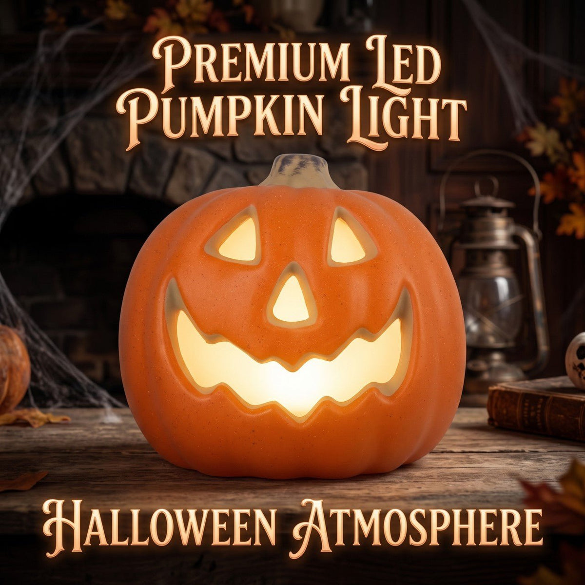 Halloween pompoenlamp LED met warm wit licht