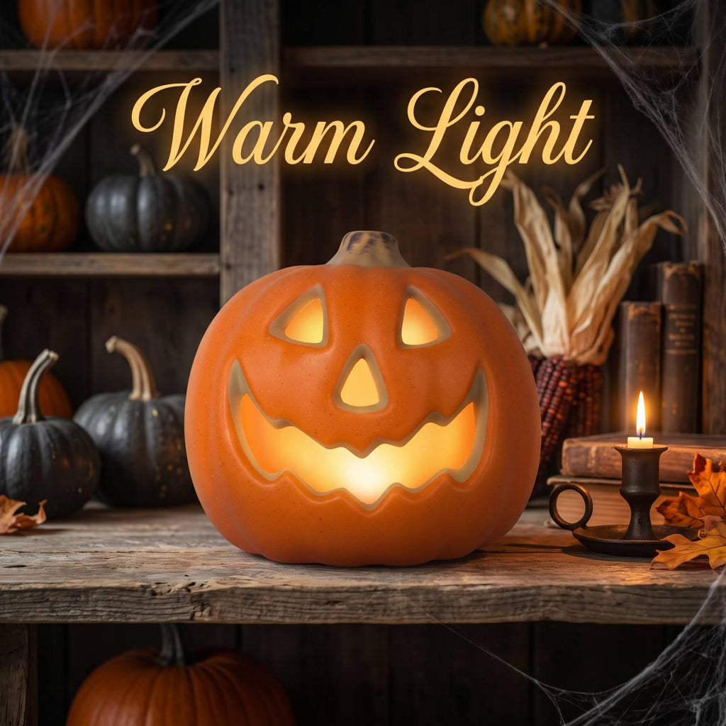 Halloween pompoenlamp LED met warm wit licht