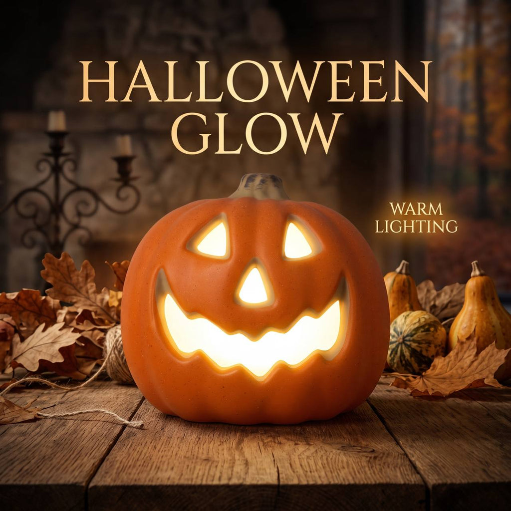 Halloween pompoenlamp LED met warm wit licht