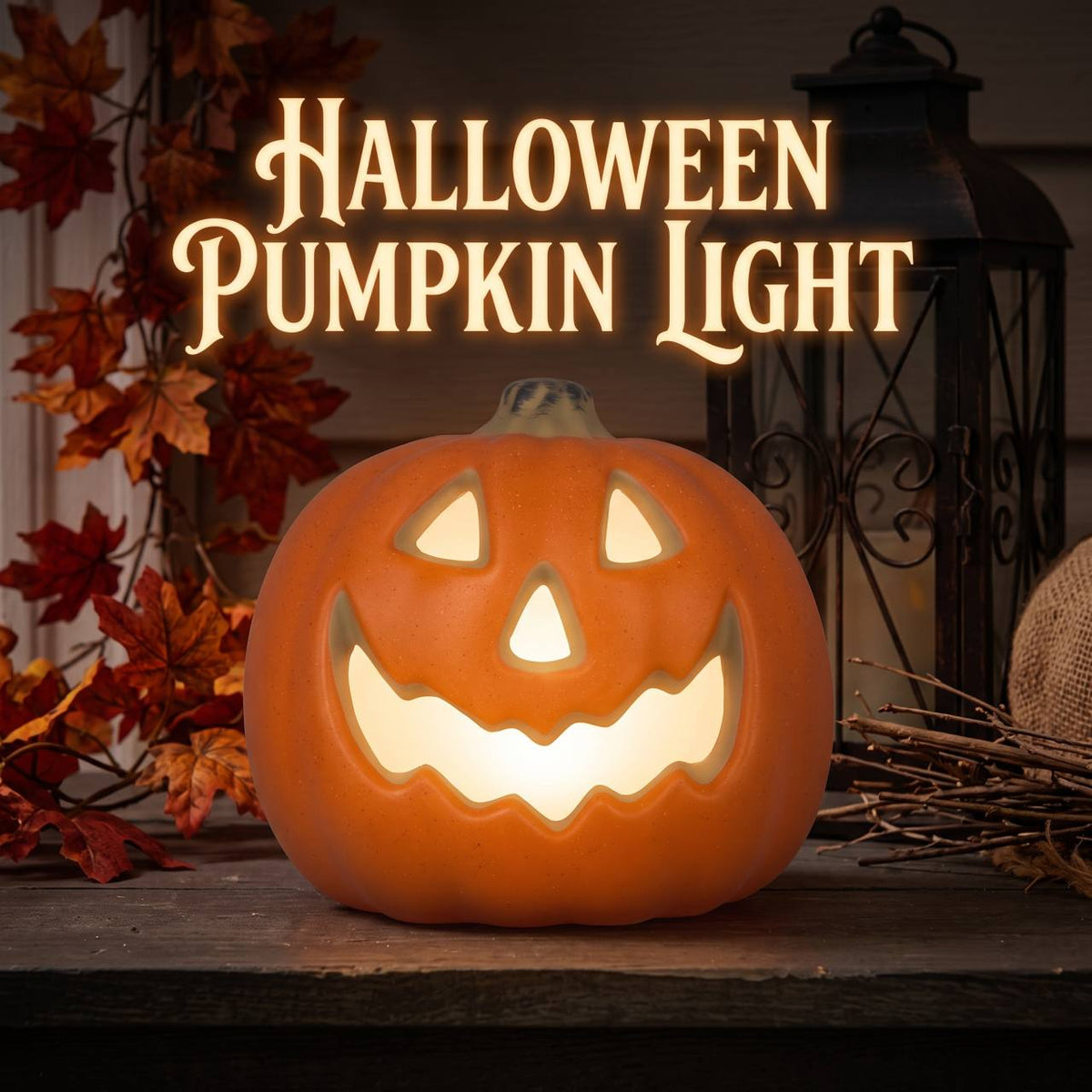 Halloween pompoenlamp LED met warm wit licht