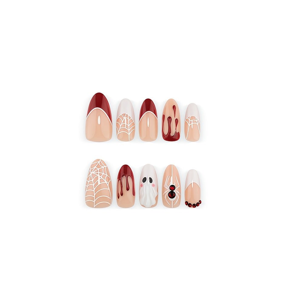 30 stuks rode press-on nagels voor Halloween