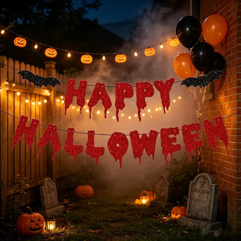 Halloween Slingerdecoratie met Glitter – Happy Halloween - Spotlights shopping