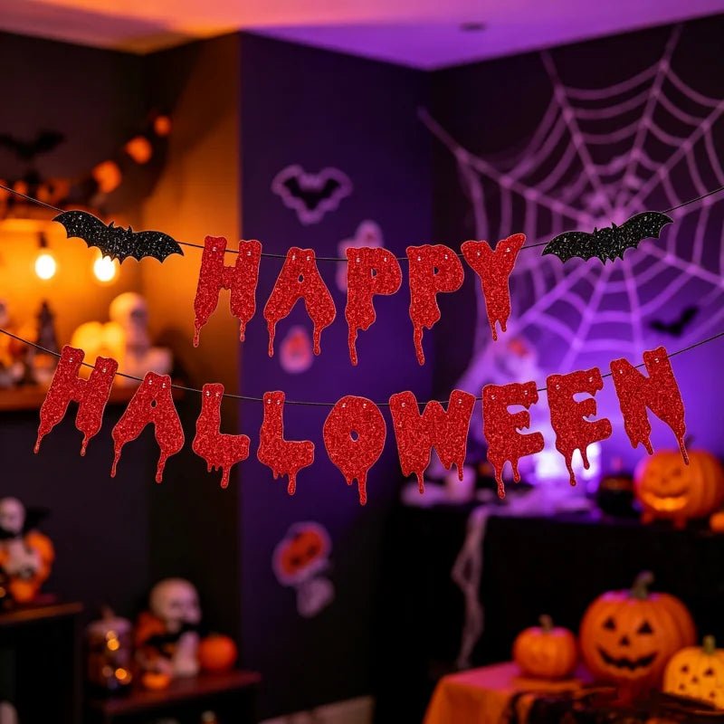 Halloween Slingerdecoratie met Glitter – Happy Halloween - Spotlights shopping