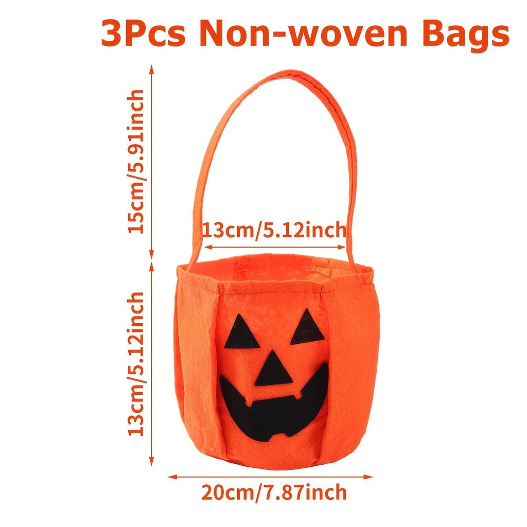 3 stuks Halloween snoepzakjes in pompoenstijl