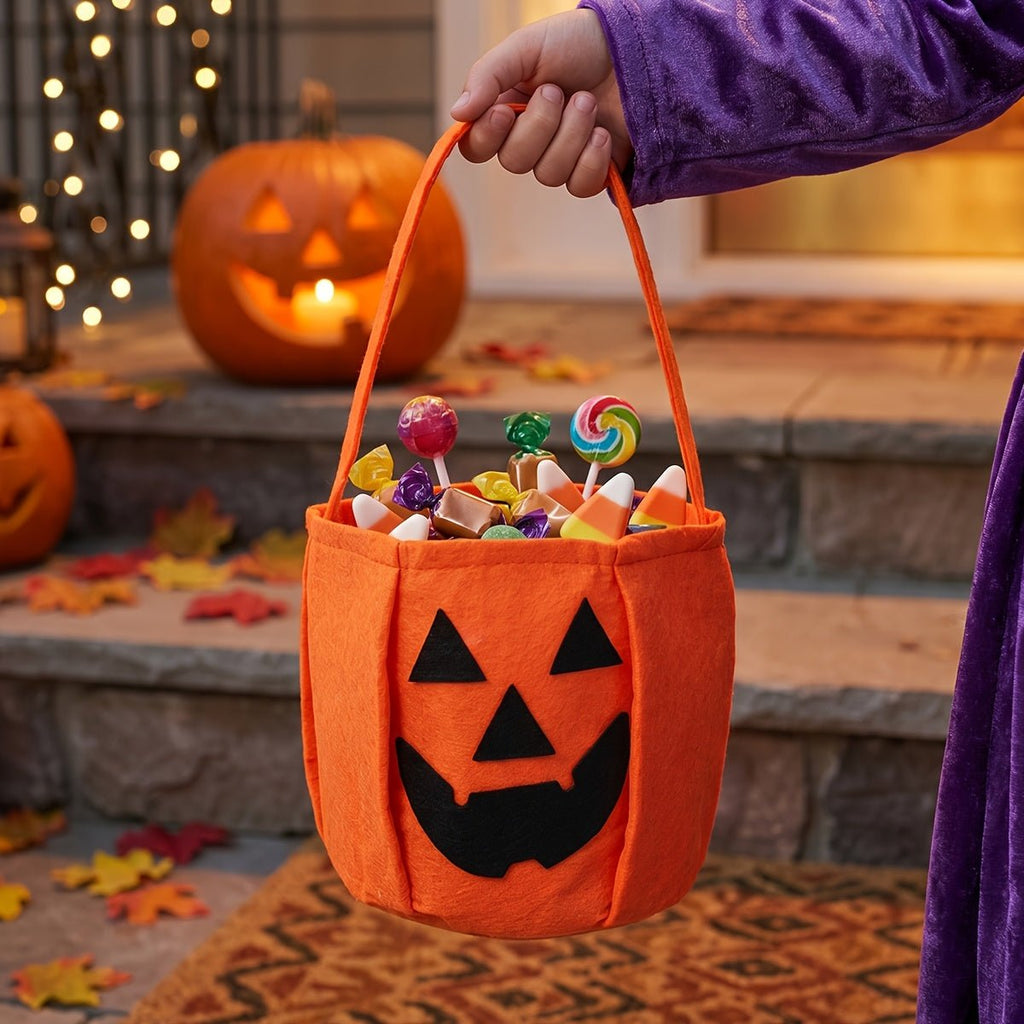 3 stuks Halloween snoepzakjes in pompoenstijl