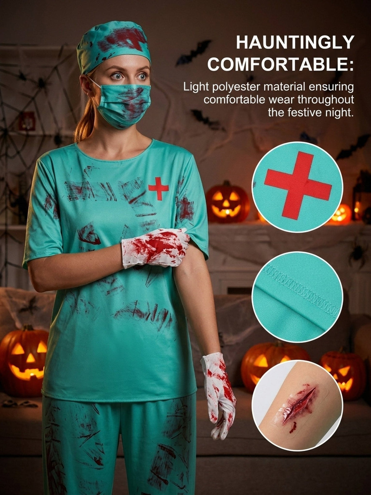 Bloederige doktersjas voor Halloween