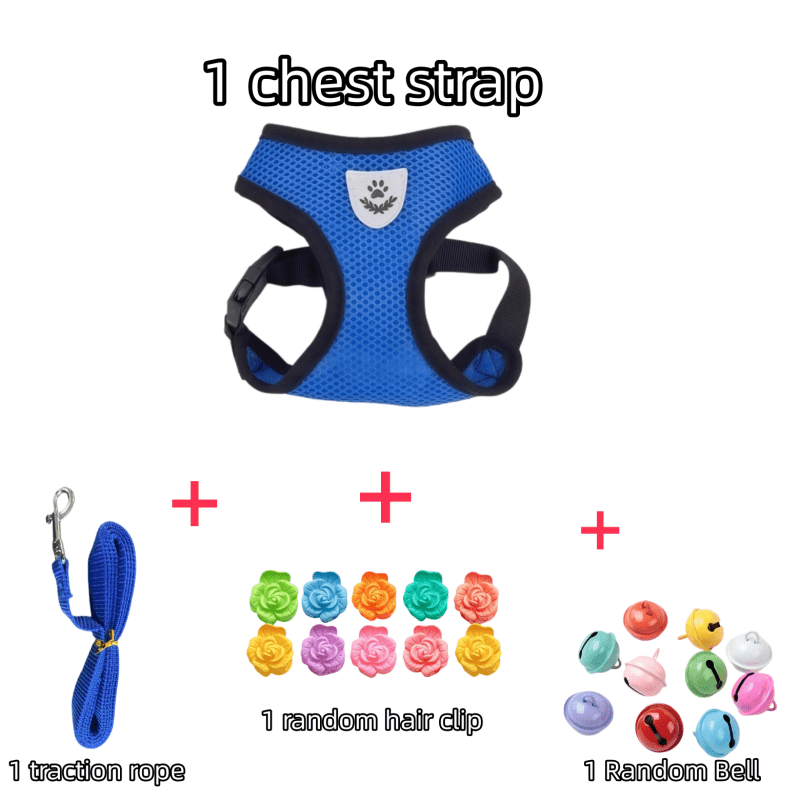 Reflecterende huisdier harnas set met ademend mesh vest en riem voor katten, kittens, puppy's en kleine honden