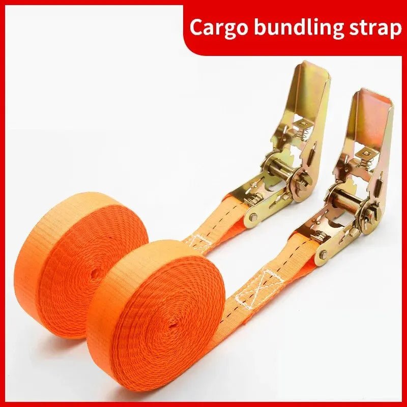 Heavy duty spanband met metalen ratelgesp voor veilig transport van bagage en lading