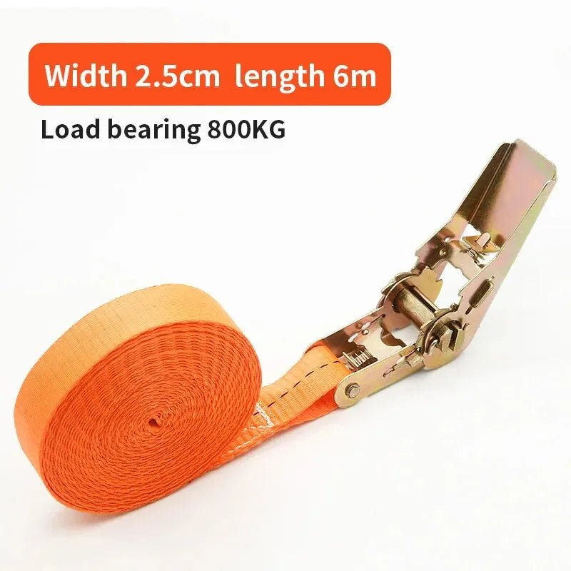 Heavy duty spanband met metalen ratelgesp voor veilig transport van bagage en lading