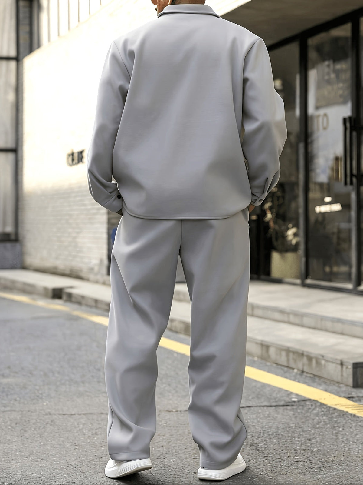 Heren 2-delige set met gebreid vest en broek