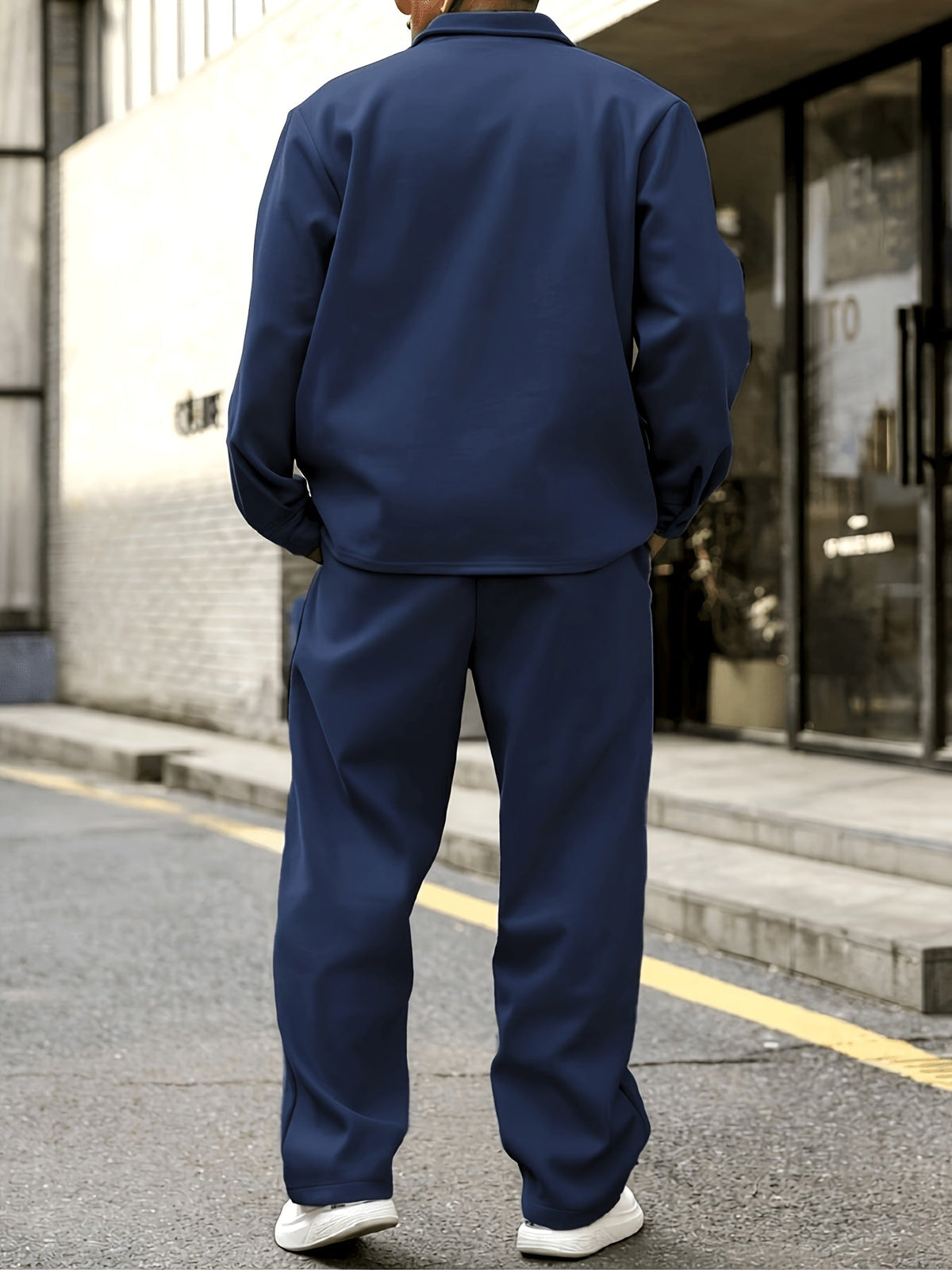 Heren 2-delige set met gebreid vest en broek