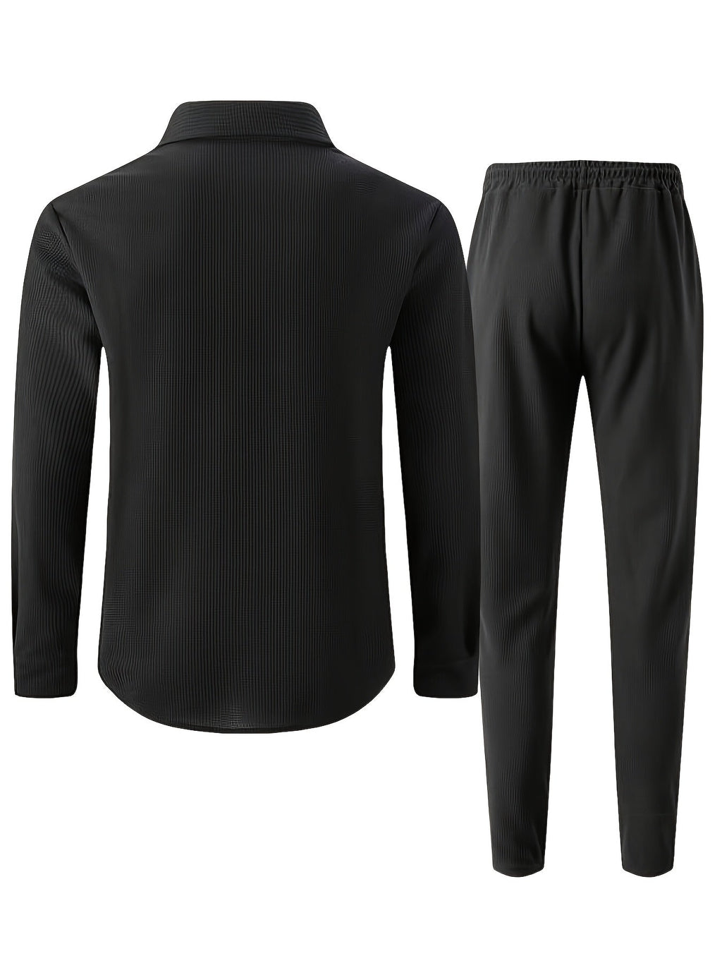 Heren 2-delige set met wafelstructuur shirt en broek