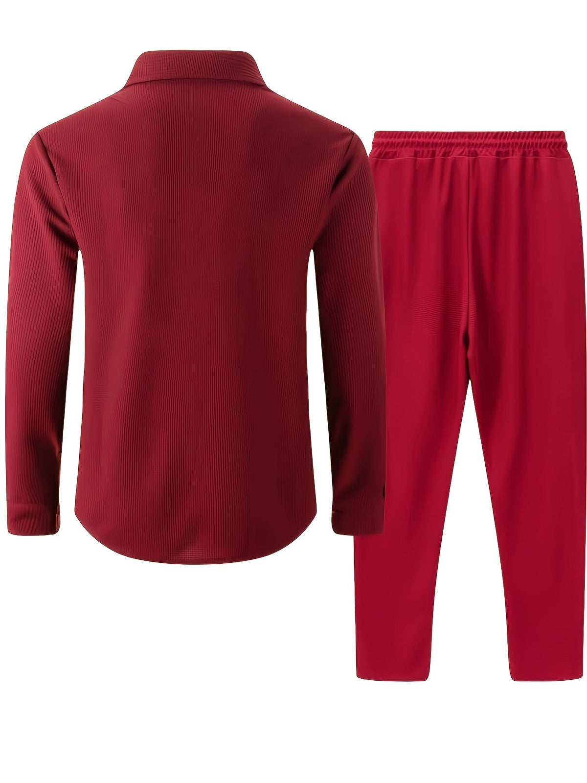 Heren 2-delige set met wafelstructuur shirt en broek