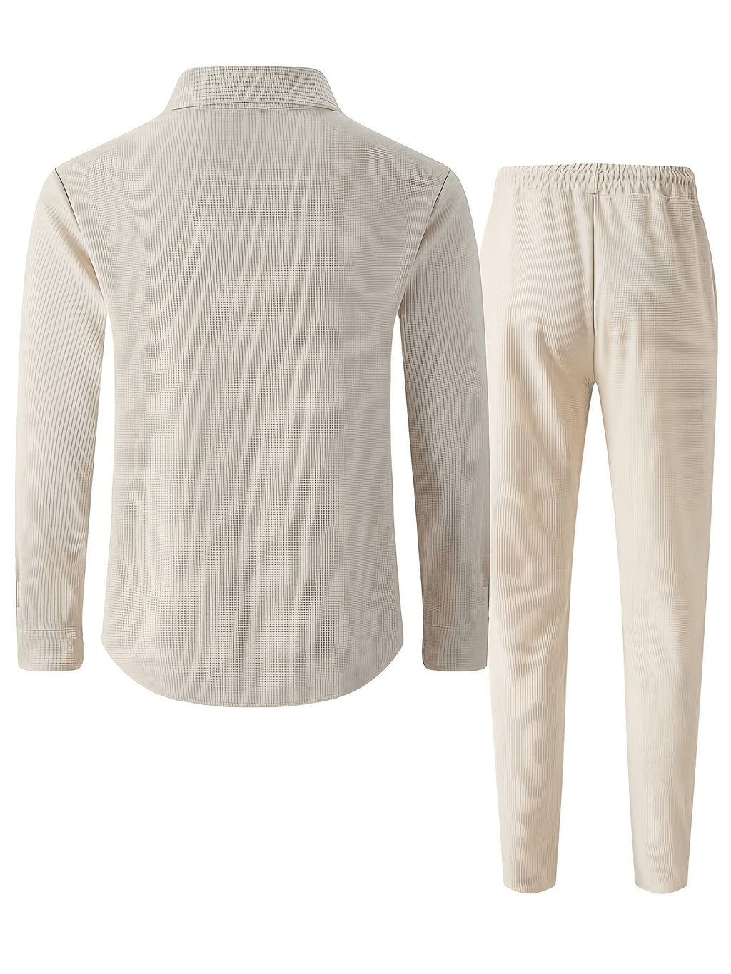Heren 2-delige set met wafelstructuur shirt en broek
