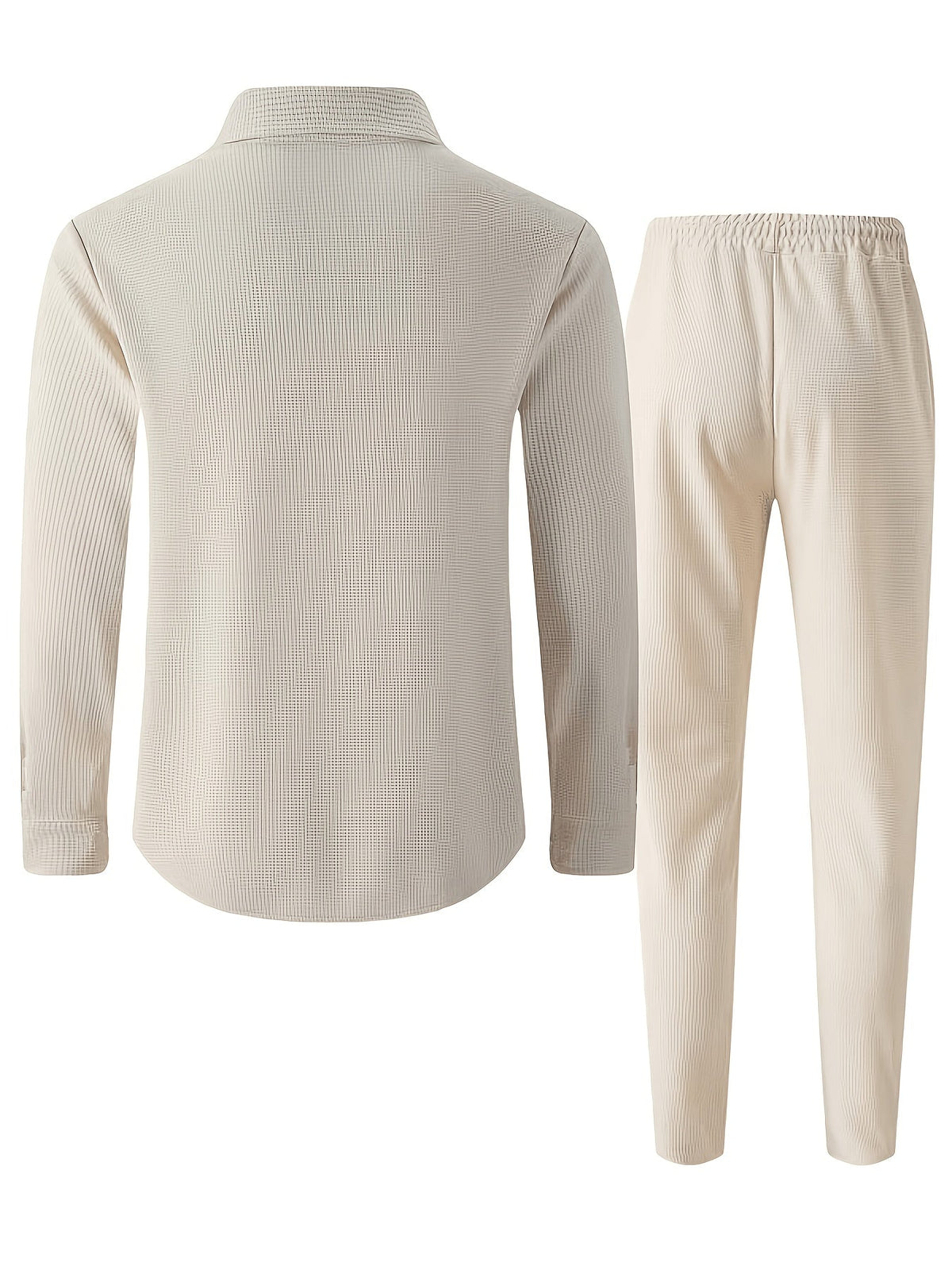 Heren 2-delige set met wafelstructuur shirt en broek