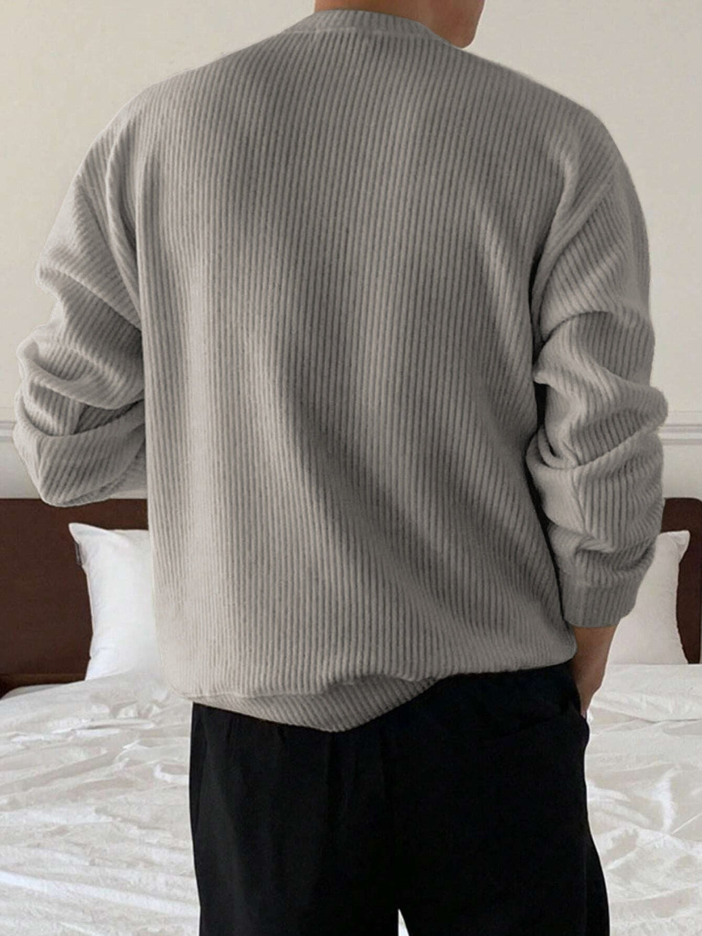 Heren Gebreide Trui met Lange Mouwen – Geribbelde Pullover - Spotlights shopping