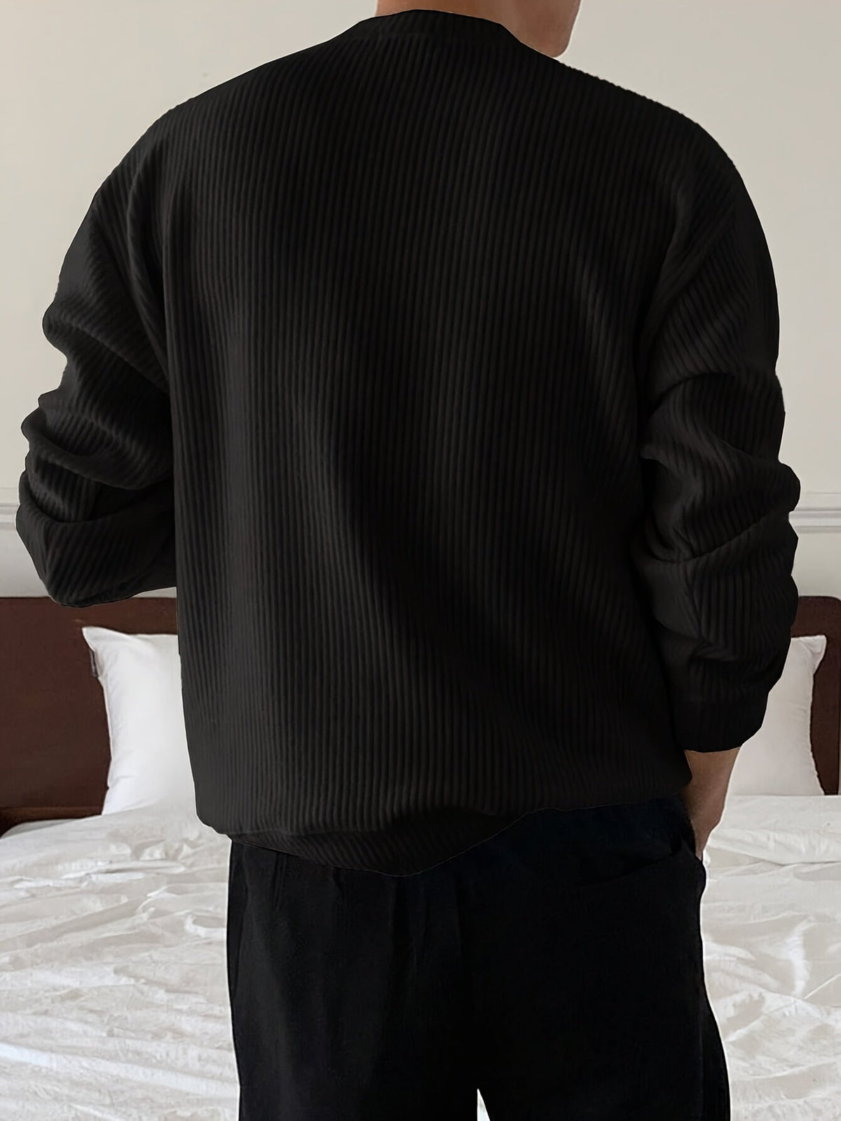Heren Gebreide Trui met Lange Mouwen – Geribbelde Pullover - Spotlights shopping