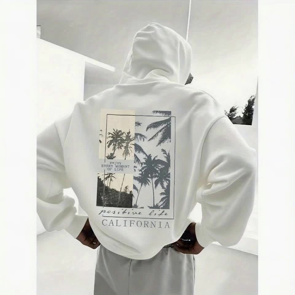 Heren Hoodie met Voering – Bedrukte Hoodie met Capuchon - Spotlights shopping