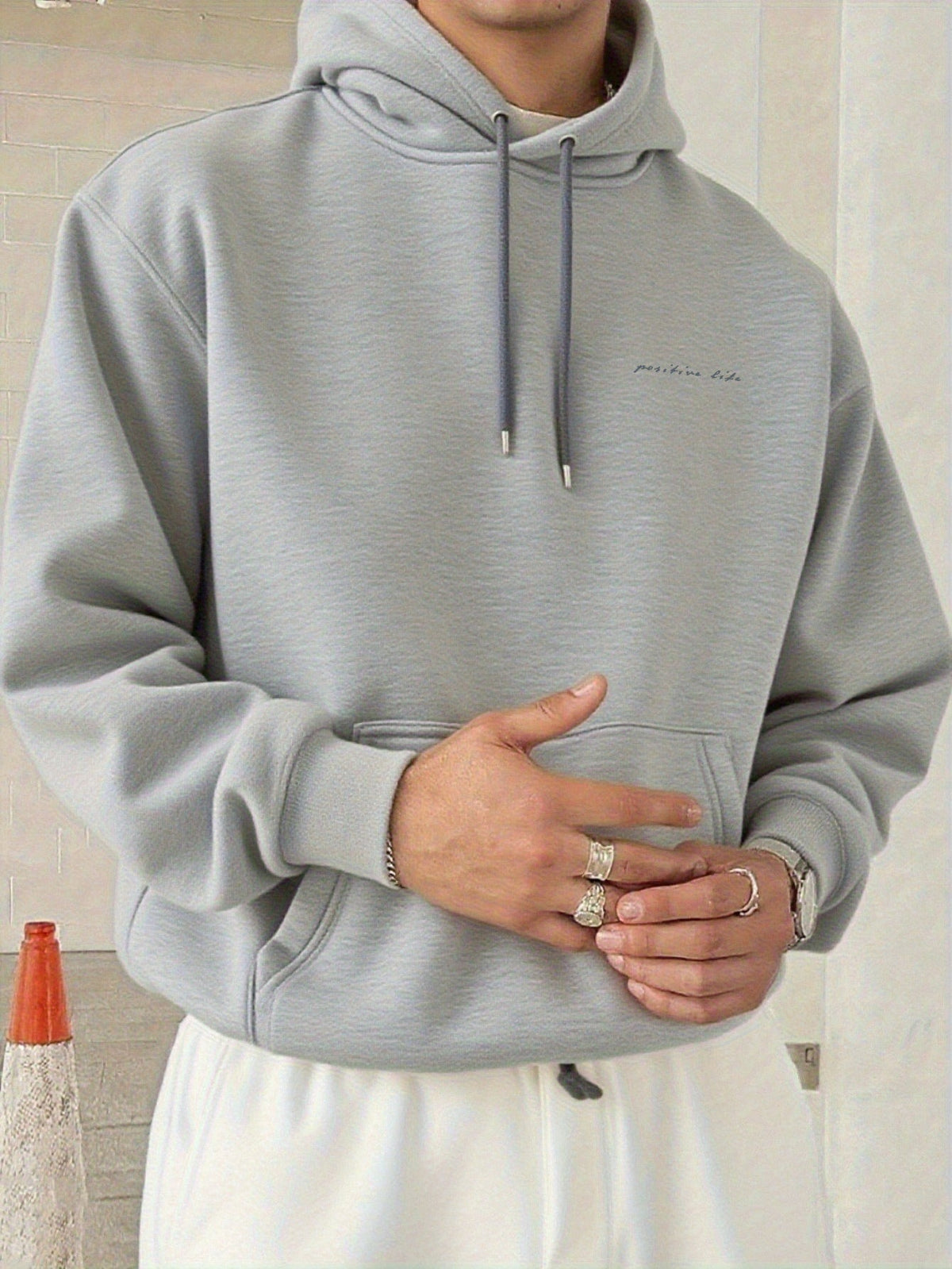 Heren Hoodie met Voering – Bedrukte Hoodie met Capuchon - Spotlights shopping