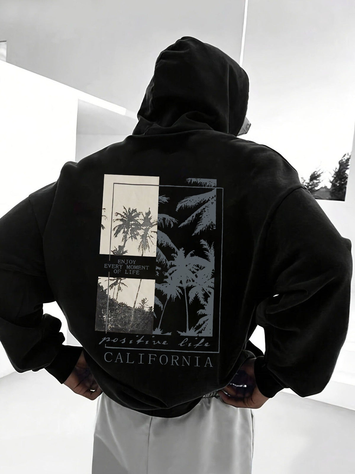 Heren Hoodie met Voering – Bedrukte Hoodie met Capuchon - Spotlights shopping