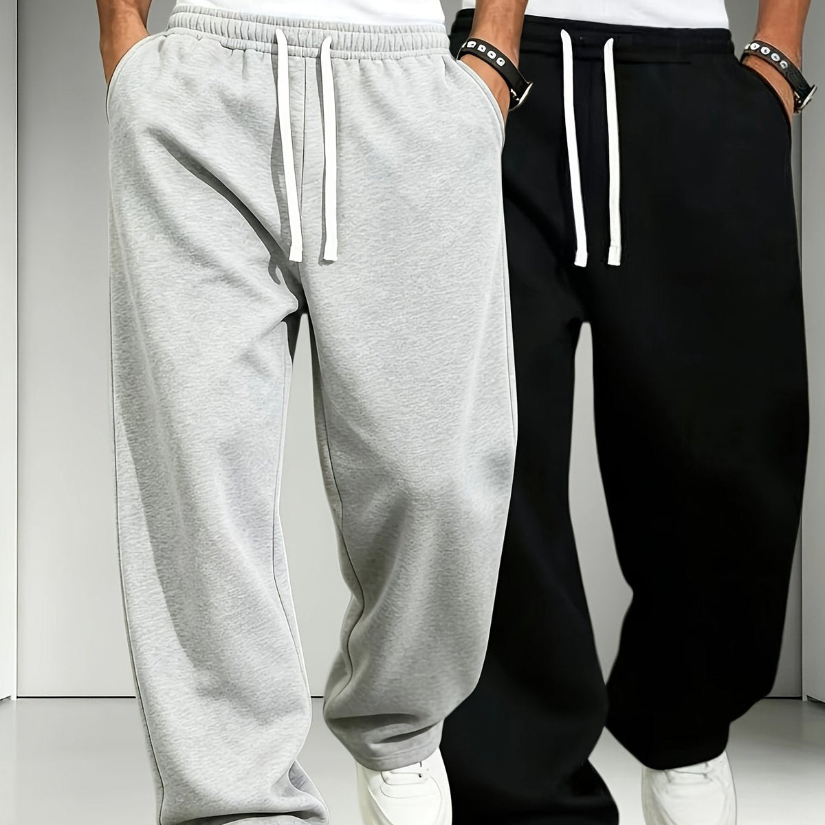 Heren joggingbroek 2-pack met rechte pijpen