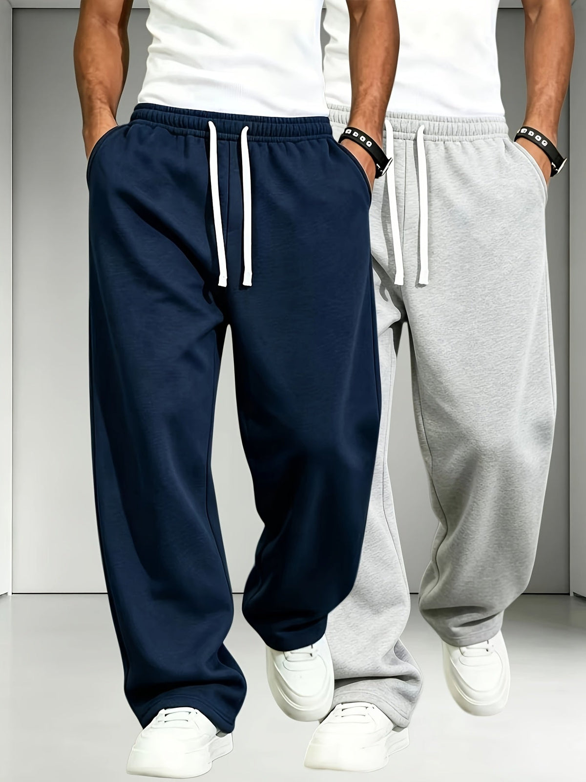 Heren joggingbroek 2-pack met rechte pijpen