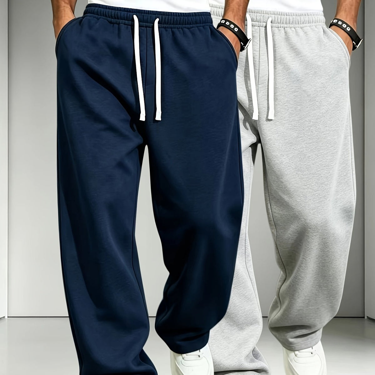 Heren joggingbroek 2-pack met rechte pijpen
