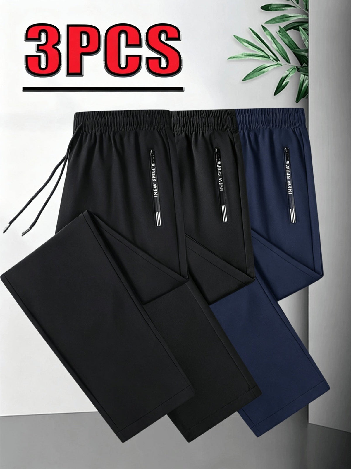 Set van 3 heren joggingbroeken met stretch en casual pasvorm