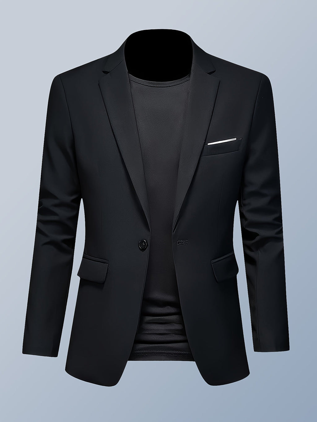 Heren slim fit blazer met één knoop