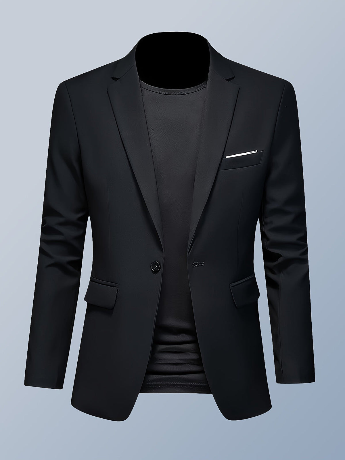 Heren slim fit blazer met één knoop