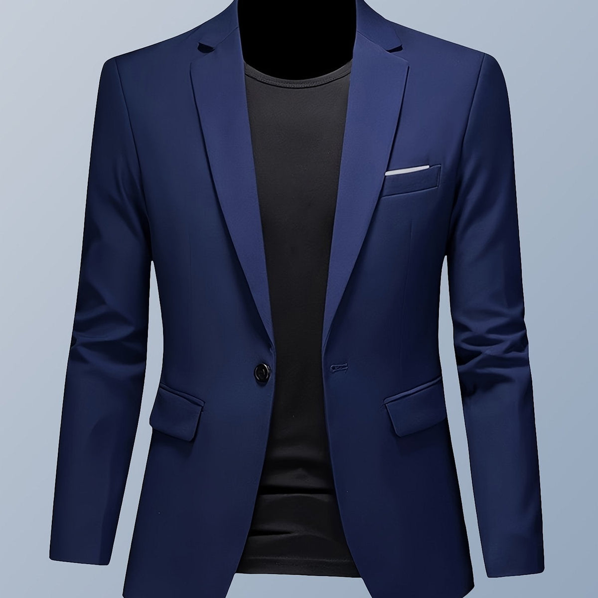 Heren slim fit blazer met één knoop
