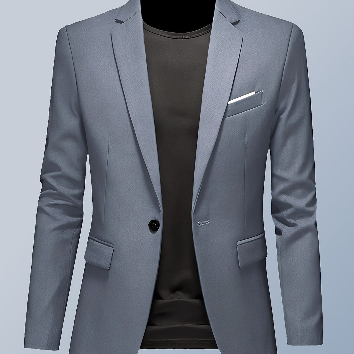 Heren slim fit blazer met één knoop
