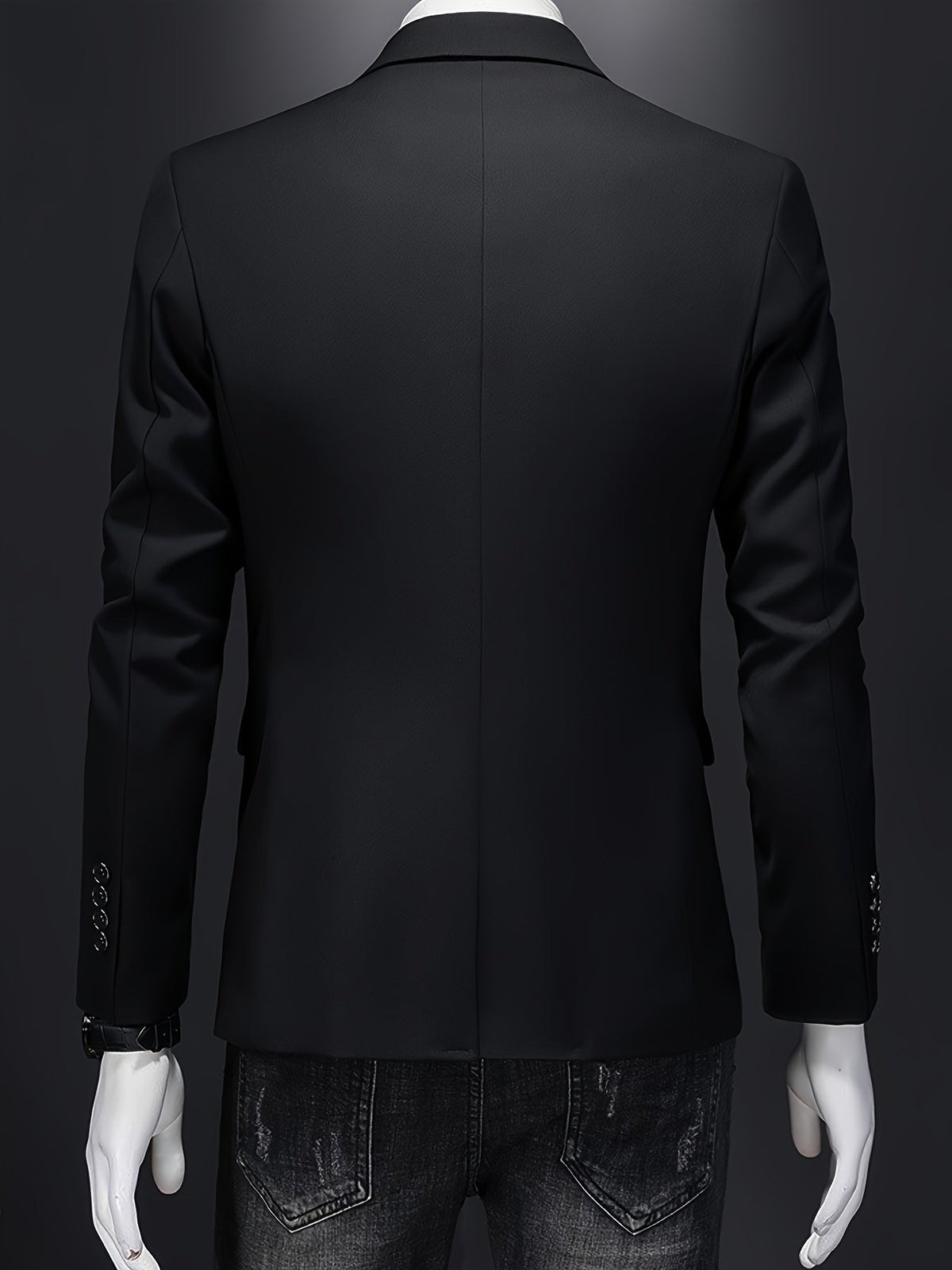 Heren slim fit blazer met één knoop