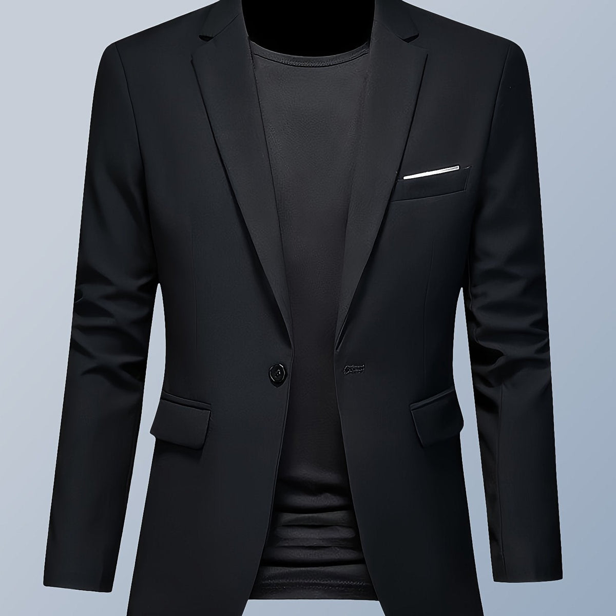 Heren slim fit blazer met één knoop
