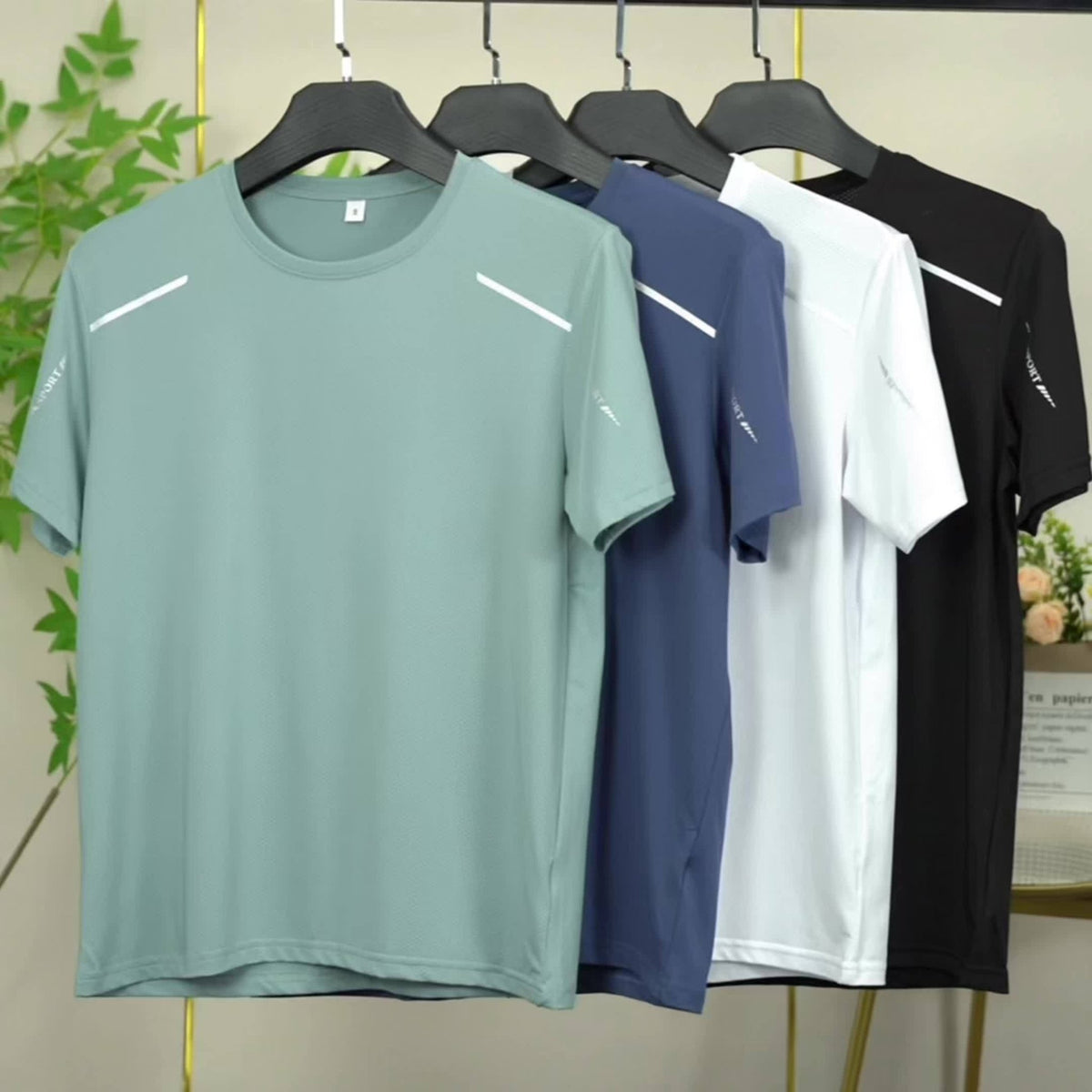 Set van 4 lichtgewicht sport T-shirts voor heren