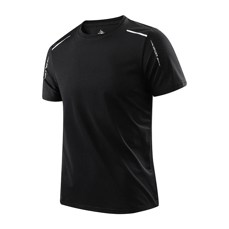Heren sportshirt met korte mouwen, ademende en sneldrogende stof