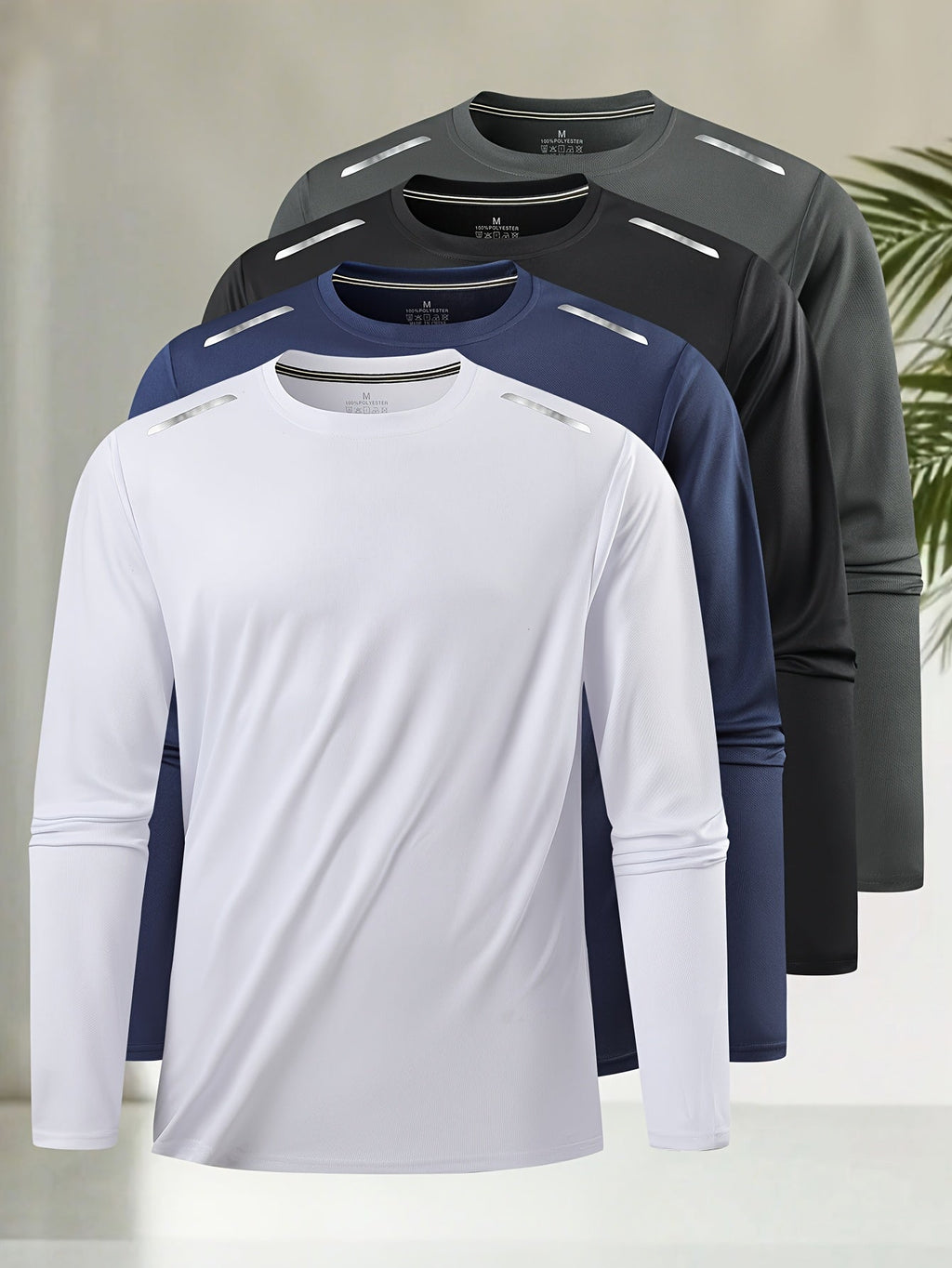 Heren T-shirt met lange mouwen, casual print en ronde hals