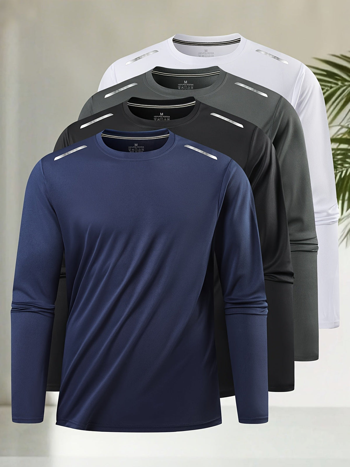 Heren T-shirt met lange mouwen, casual print en ronde hals