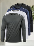 Heren T-shirt met lange mouwen, casual print en ronde hals
