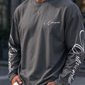 Heren T-shirt met lange mouwen en oversized pasvorm