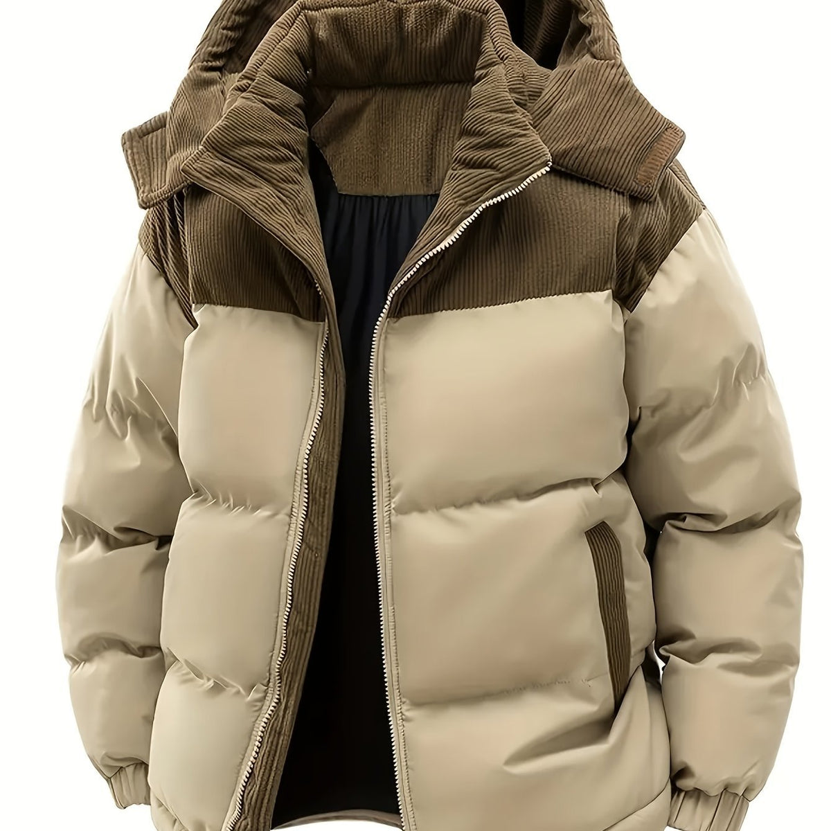 Heren Winterjas met Capuchon – Gevoerde Polyester Jas - Spotlights shopping