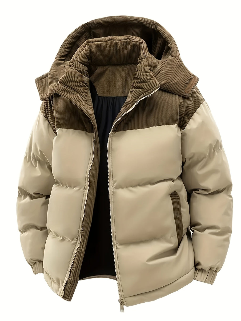 Heren Winterjas met Capuchon – Gevoerde Polyester Jas - Spotlights shopping