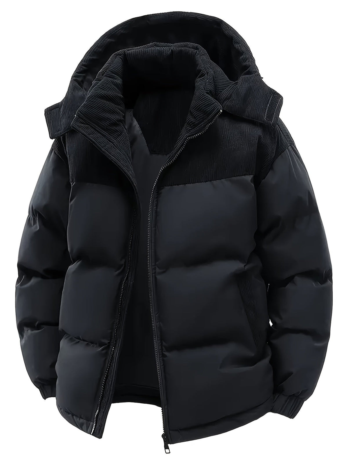 Heren Winterjas met Capuchon – Gevoerde Polyester Jas - Spotlights shopping