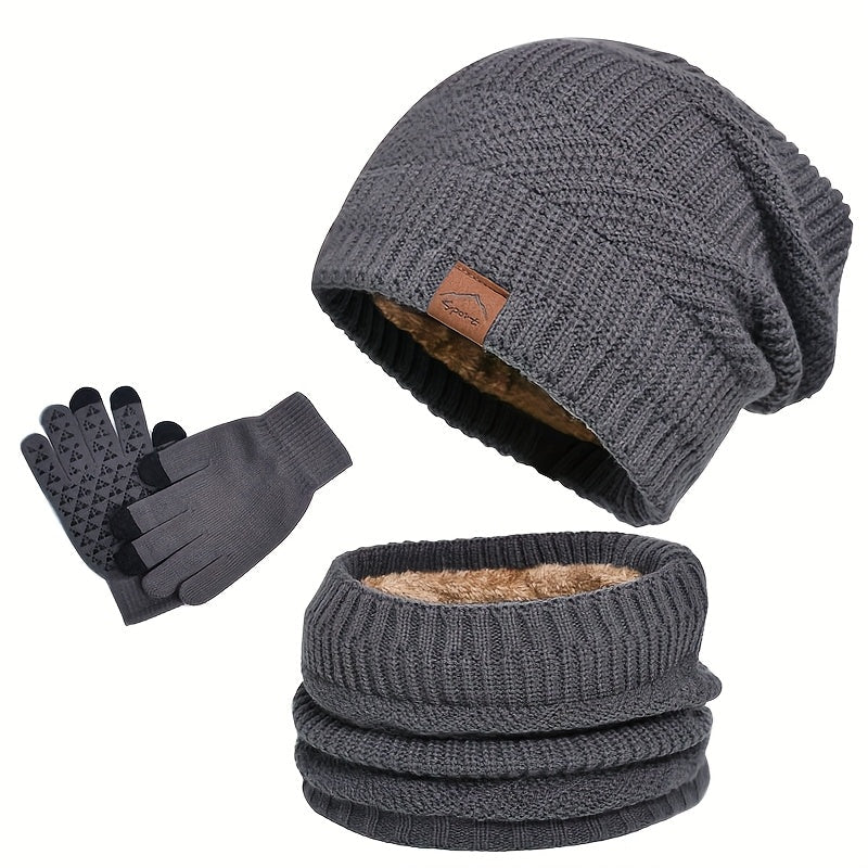 Heren Winterset 3-delig – Muts, Sjaal en Oorwarmers - Spotlights shopping