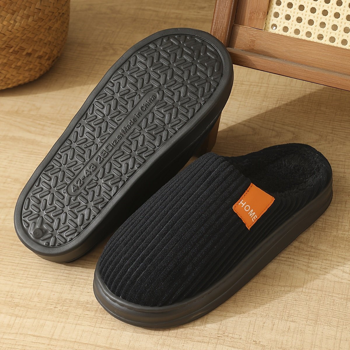 Heren winterslippers met warme voering in grote maten