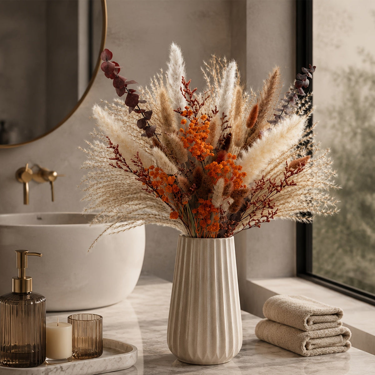 Herfst Decoratieset – Botanische Tafeldecoratie in Oranje & Crème - Spotlights shopping
