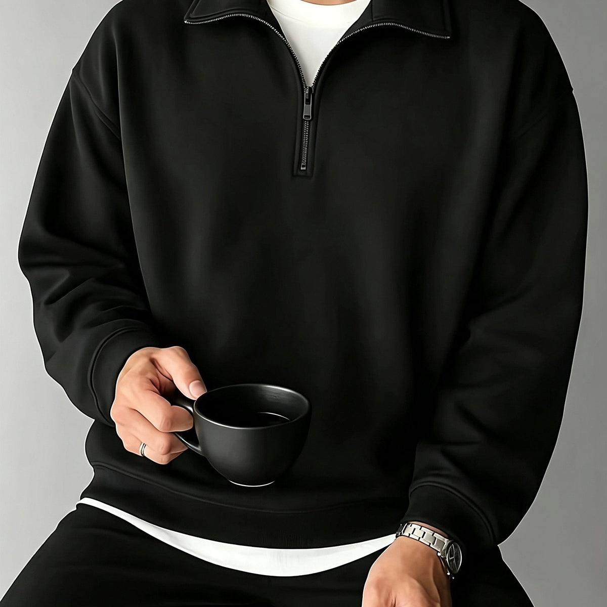 Herfst- en winter sportieve half-zip trui voor heren - Spotlights shopping