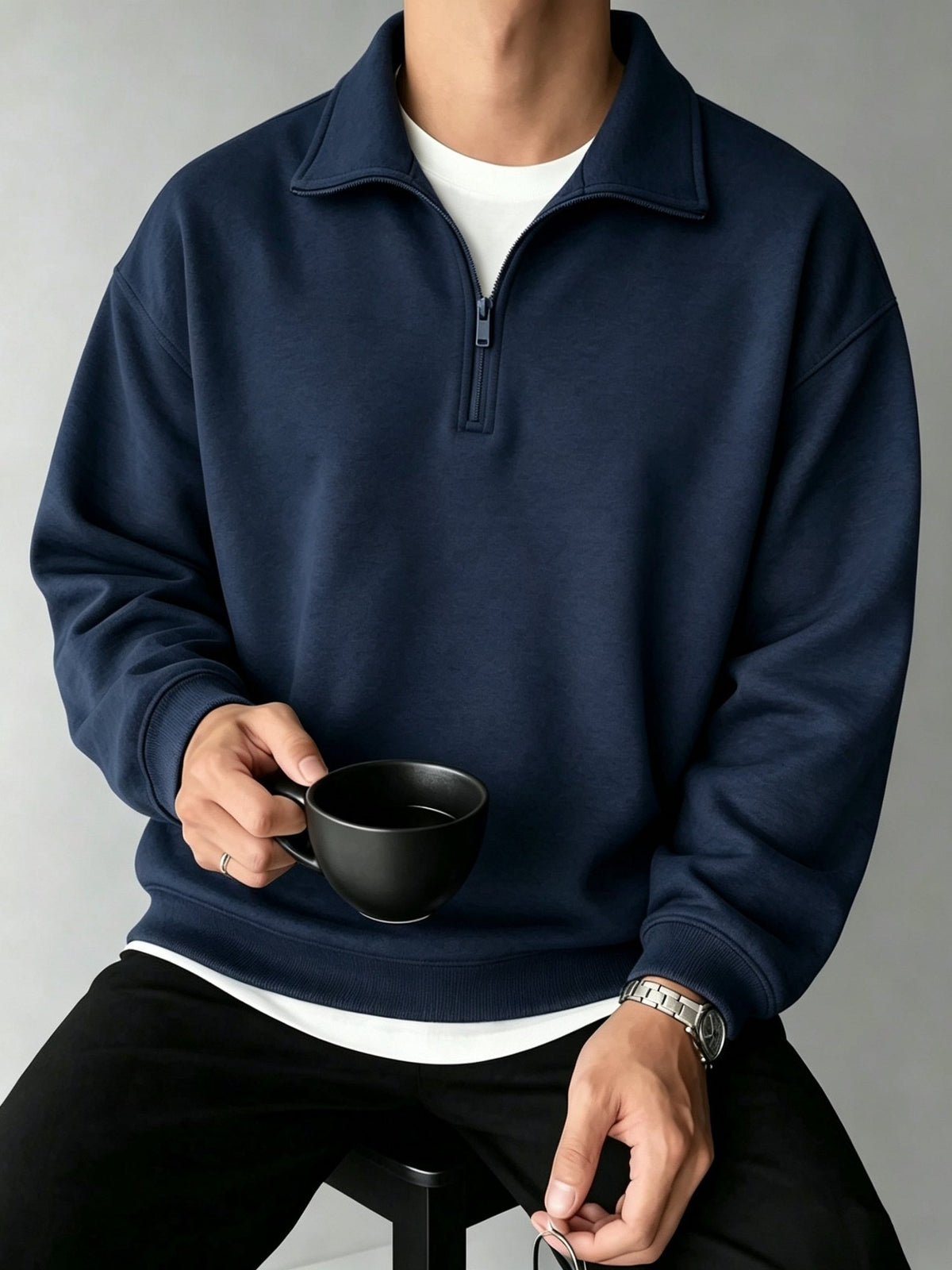 Herfst- en winter sportieve half-zip trui voor heren - Spotlights shopping