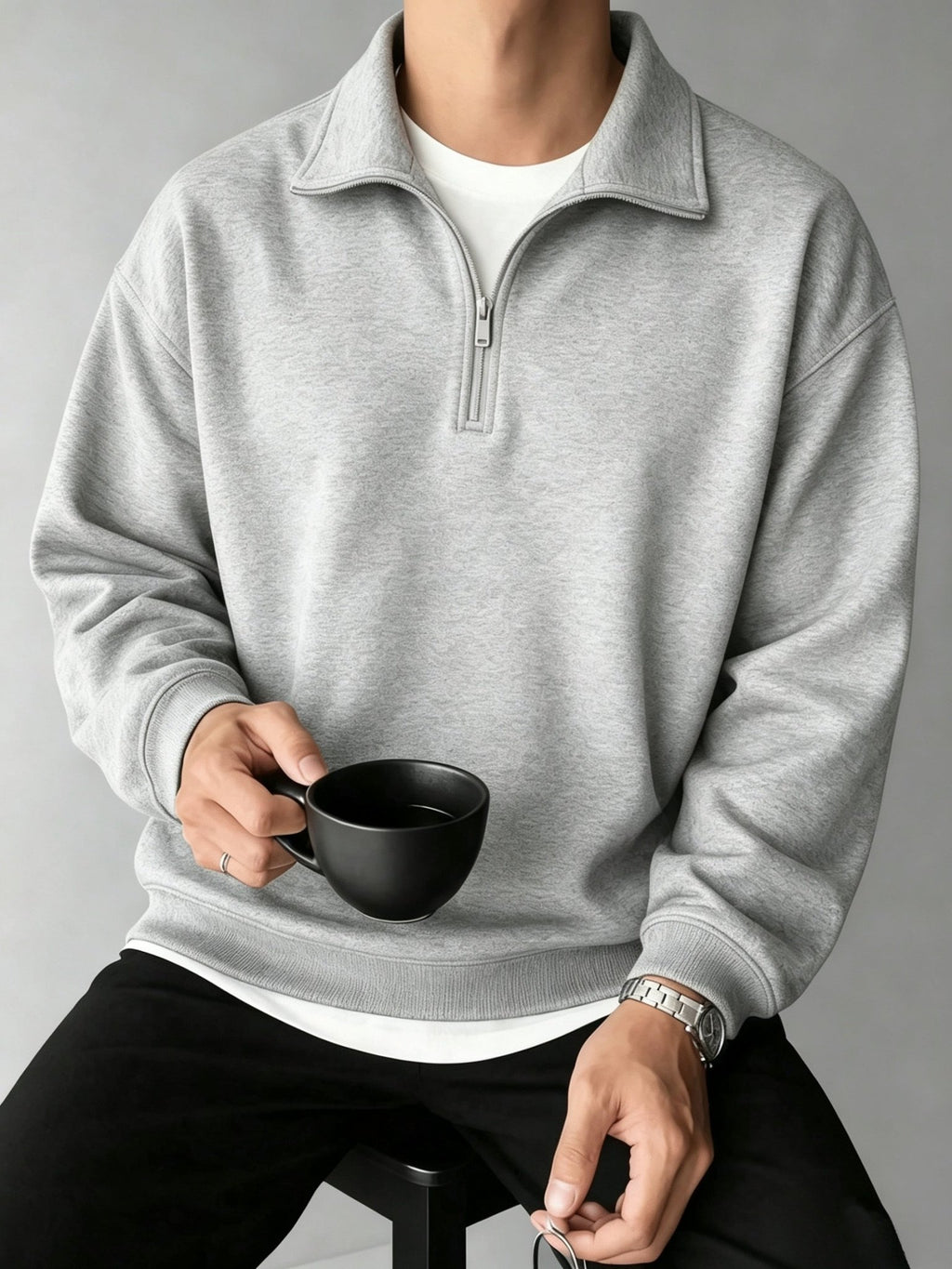 Herfst- en winter sportieve half-zip trui voor heren - Spotlights shopping
