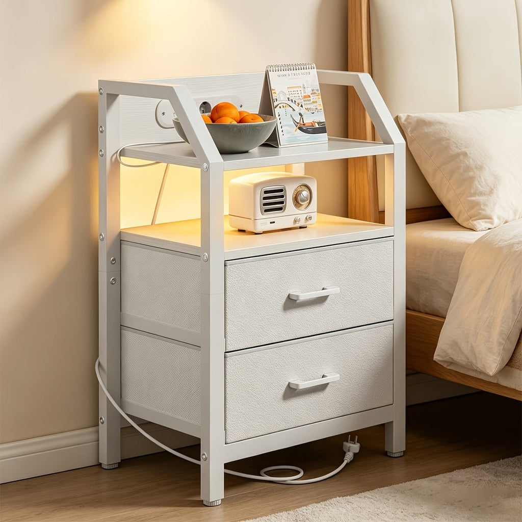 HLONONE Nachtkastje met USB, Stopcontacten en LED - Spotlights shopping